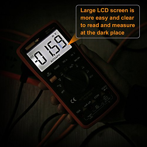 Auto Ranging Digital Multimeter TRMS 6000 with Battery Alligator Clips Test Leads AC/DC Voltage/Account,Voltage Alert, Amp/Ohm/Volt Multi Tester/Diode