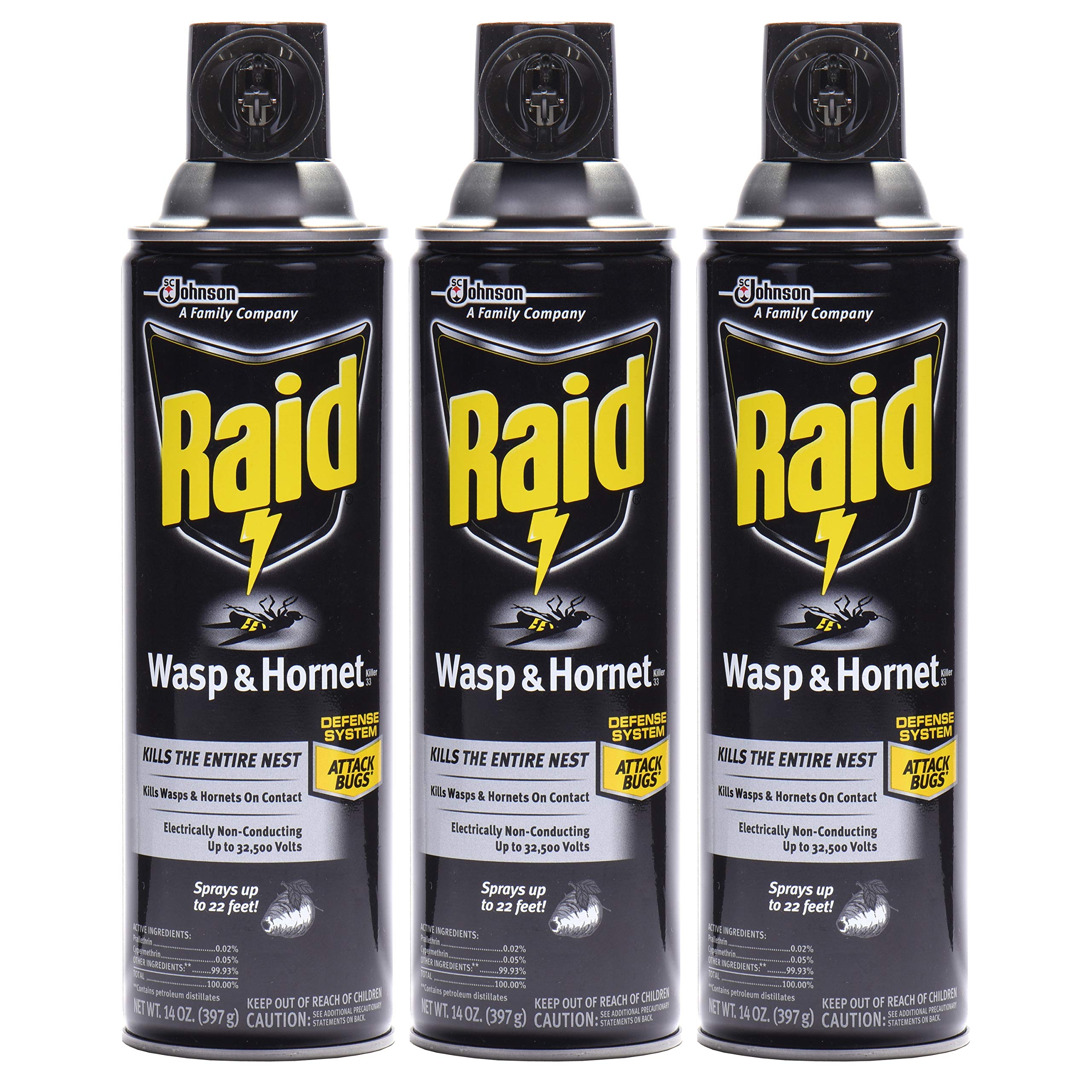 Raid Wasp & Hornet Killer Spray (14 Ounce (Pack of 3)