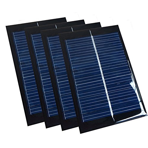 NUZAMAS Set of 4 Pieces 6V 100mA 90X60mm Micro Mini Solar Panel Cells for Solar Power Energy, DIY Home, Science Projects - Toys - Battery Charger