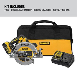 DEWALT 20V MAX* 7-1/4-Inch Cordless Circular Saw with Brake Kit (DCS570P1)