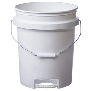 hudson exchange 5 gallon bucket with bottom grip handle, hdpe, white