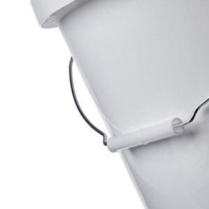 Hudson Exchange 5 Gallon Bucket with Bottom Grip Handle, HDPE, White