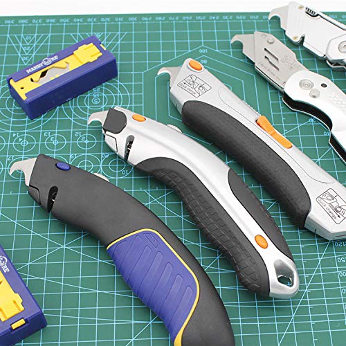 MANUFORE Hook Utility Knife Blades Dispenser Heavy Duty Blades SK5 Steel 40 pack