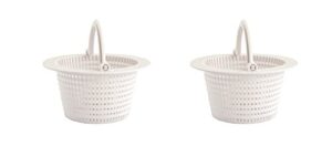fibropool swimming pool skimmer basket with handle (2 pack) replacement strainer for leaves and debris - compatible with above ground pools