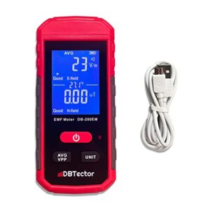 dbtector emf meter electric and magnetic field meter detect radiation from appliances, computers, electrical boxes, electrical wires, high power transmission lines