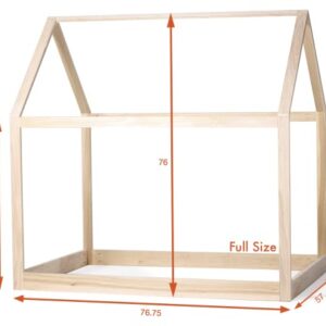 House Bed Frame Full Size Made in the USA - No Legs