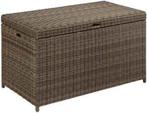 crosley furniture co7305-wb bradenton outdoor wicker storage bin - weathered brown
