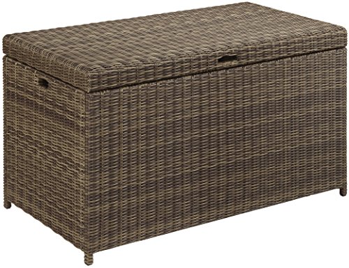 Crosley Furniture CO7305-WB Bradenton Outdoor Wicker Storage Bin - Weathered Brown