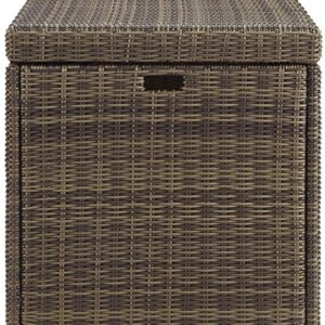 Crosley Furniture CO7305-WB Bradenton Outdoor Wicker Storage Bin - Weathered Brown