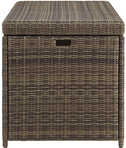 Crosley Furniture CO7305-WB Bradenton Outdoor Wicker Storage Bin - Weathered Brown