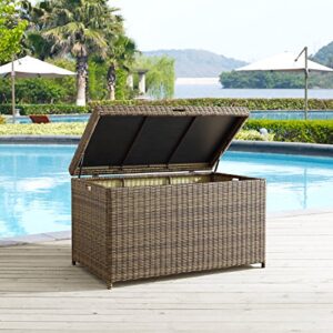 Crosley Furniture CO7305-WB Bradenton Outdoor Wicker Storage Bin - Weathered Brown