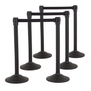 us weight sentry stanchion with 6.5 foot retractable belt – easy connect assembly (pack of 6)