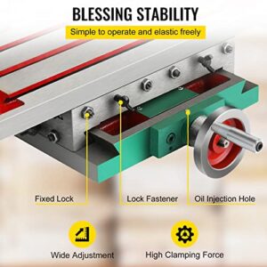 Mophorn Milling Working Table 17.7 X 6.7 Inch, Compound Milling Machine Work Table 2 Axis 4 Ways Move, Multifunction Milling Working Table Heavy-duty Structure,for Milling and Drilling Machine