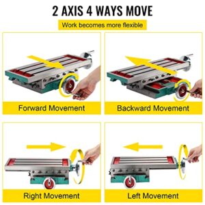 Mophorn Milling Working Table 17.7 X 6.7 Inch, Compound Milling Machine Work Table 2 Axis 4 Ways Move, Multifunction Milling Working Table Heavy-duty Structure,for Milling and Drilling Machine