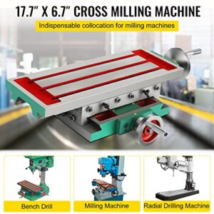 Mophorn Milling Working Table 17.7 X 6.7 Inch, Compound Milling Machine Work Table 2 Axis 4 Ways Move, Multifunction Milling Working Table Heavy-duty Structure,for Milling and Drilling Machine