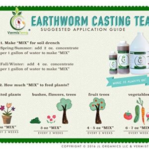 VermisTerra Earthworm Casting Tea - Organic Worm Tea - Gallon - Soil Conditioner Concentrate - Living Enzymes, Nourish Plants and Boost Growth - Feeds All Crops: Vegetables, Flowers, Fruit and Trees