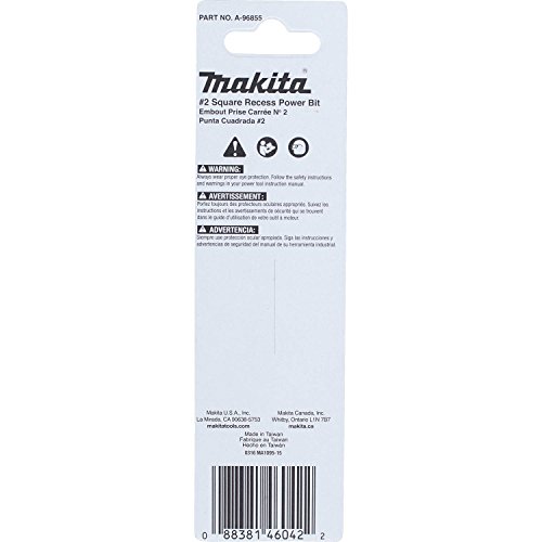 Makita A-96855 Impactx #2 Square Recess 3-1/2″ Power Bit