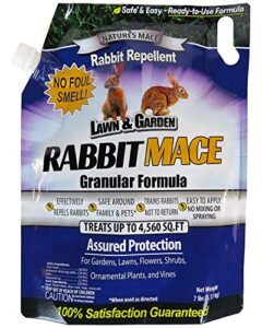 nature's mace rabbit repellent 7lb granular/covers 4,560 sq. ft. / rabbit repellent and deterrent/keep rabbits out of your lawn and garden/safe to use around children & plants