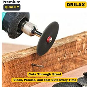 Fiberglass Reinforced Cut-Off Wheels 50 Pieces 1 1/4 inch Diameter Abrasive Cutting Tool Disc with (4) 402 Mandrels Included Rotary Discs Compatible with Dremel 426 426b