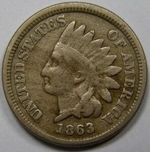 1863 u.s. indian head copper-nickel cent/penny circulated
