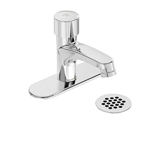 Symmons SLS-7000-DP4-G SCOT Metering Lavatory Faucet with 4 in. Deck Plate and Grid Drain in Polished Chrome (0.5 GPM)