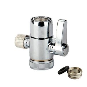 weirun kitchen bathroom sink faucet water filter diverter valve for push on 3/8 inch tubing replacement part adapter with m22 x m24 connector,polished chrome