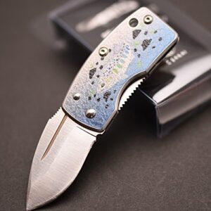 g.sakai money clip folding pocket knife amago-fish-art-handle