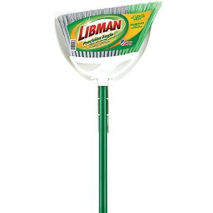 libman commercial 206 precision angle broom with dust pan, steel handle, 11" wide, green and white (pack of 4)