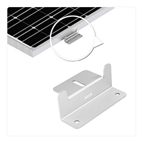 XOOL 2 Sets of Solar Panel Roof Mounting Z-Bracket with Nuts and Bolts for RV, Boat, Roof, Wall and Other Off Gird Roof Installation, Set of 4 Units