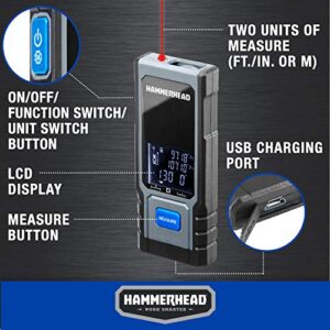 Hammerhead Rechargeable Compact 130ft Laser Measuring Tool - HLMT130