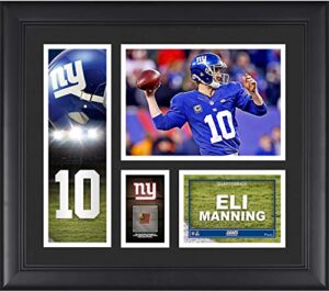 eli manning new york giants framed 15" x 17" player collage with a piece of game-used football - nfl player plaques and collages