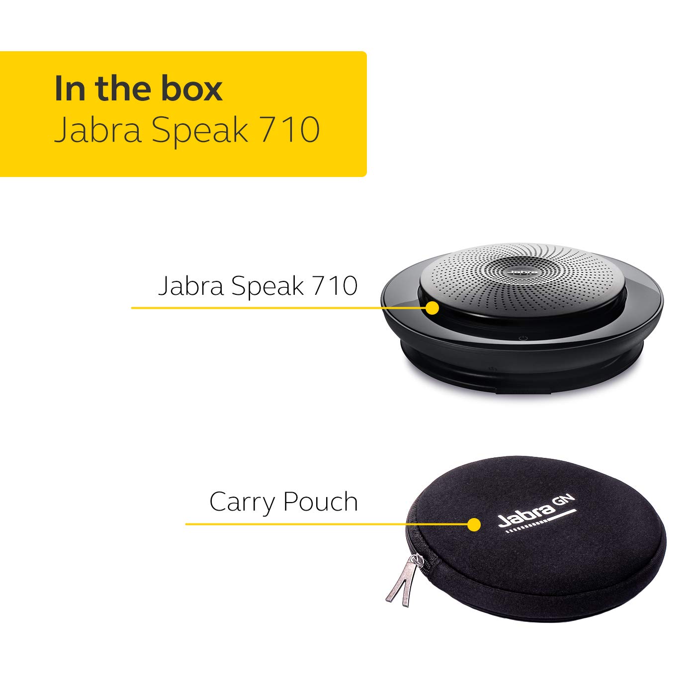 Jabra Speak 710 MS Wireless Bluetooth Speakerphone with Link 370 USB Adapter – Portable Conference Speaker for Holding Meetings Anywhere with Immersive Sound - Certified for Microsoft Teams