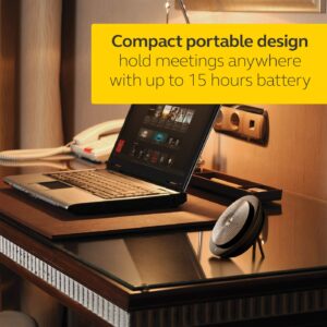 Jabra Speak 710 MS Wireless Bluetooth Speakerphone with Link 370 USB Adapter – Portable Conference Speaker for Holding Meetings Anywhere with Immersive Sound - Certified for Microsoft Teams