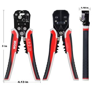 WGGE WG-014 Self-Adjusting Insulation Wire Stripper. For stripping wire from AWG 10-24, 3 in 1 Automatic Wire Stripping Tool/Cutting Pliers Tool, Automatic Strippers with Cutters & Crimper 8"