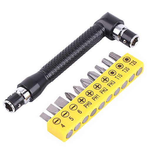 Walfront 10pcs Screwdriver L-Shaped Extension Handle Double Head Hex Socket Screwdriver Flat Torx Screwdriver Kit Hand Tool