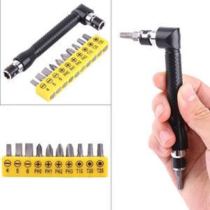 Walfront 10pcs Screwdriver L-Shaped Extension Handle Double Head Hex Socket Screwdriver Flat Torx Screwdriver Kit Hand Tool