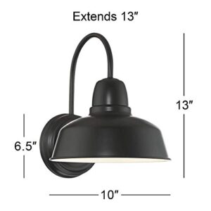 John Timberland Urban Barn Rustic Industrial Farmhouse Outdoor Barn Light Fixture Black Gooseneck Arm 13" for Exterior Barn Deck House Porch Yard Patio Outside Garage Front Door Garden Roof