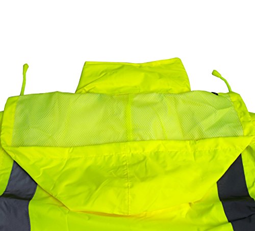 RK Safety Class 3 Rain suit, Jacket, Pants High Visibility Reflective Black Bottom RW-CLA3-LM11 (Large, Lime)
