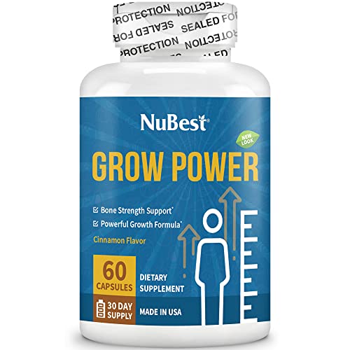 Grow Power Height Growth - Powerful Height Growth Formula for Children (10+) & Teens - Supports Healthy Height Growth, Overall Health with Calcium, Vitamin D3, Phosphorus, Magnesium & More - 60 Caps