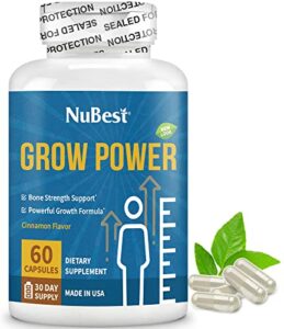 grow power height growth - powerful height growth formula for children (10+) & teens - supports healthy height growth, overall health with calcium, vitamin d3, phosphorus, magnesium & more - 60 caps