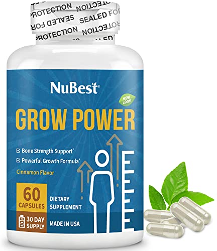 Grow Power Height Growth - Powerful Height Growth Formula for Children (10+) & Teens - Supports Healthy Height Growth, Overall Health with Calcium, Vitamin D3, Phosphorus, Magnesium & More - 60 Caps