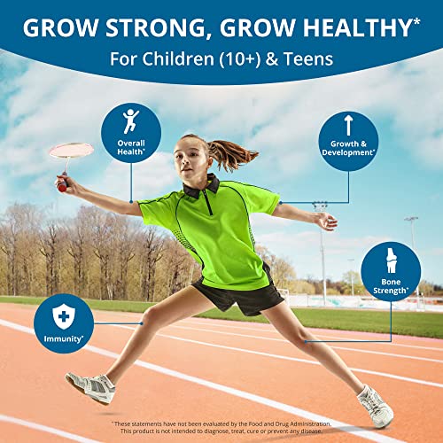 Grow Power Height Growth - Powerful Height Growth Formula for Children (10+) & Teens - Supports Healthy Height Growth, Overall Health with Calcium, Vitamin D3, Phosphorus, Magnesium & More - 60 Caps