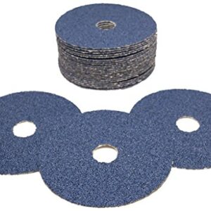 Benchmark Abrasives 5" Zirconia Resin Fiber Sanding Discs for Grinding, Blending, Finishing, and Polishing 7/8" Arbor, Stock Removal Angle Grinder Discs (25 Pack) - 36 Grit