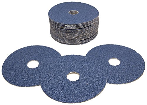 Benchmark Abrasives 5" Zirconia Resin Fiber Sanding Discs for Grinding, Blending, Finishing, and Polishing 7/8" Arbor, Stock Removal Angle Grinder Discs (25 Pack) - 36 Grit