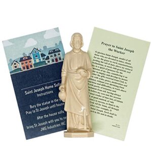 jwg industries saint joseph home selling kit 3 inch statue with instructions and prayer card