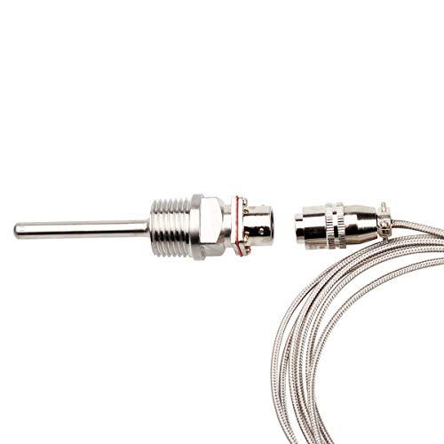 CrocSee RTD Pt100 Temperature Sensor Probe 3 Wires 2M Cable Thermocouple -58~572°F (-50-300°C) 1/2" BSP Thread