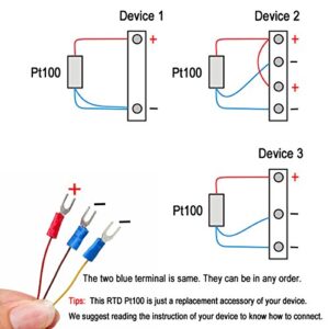 CrocSee RTD Pt100 Temperature Sensor Probe 3 Wires 2M Cable Thermocouple -58~572°F (-50-300°C) 1/2" BSP Thread