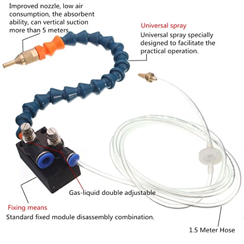 OriGlam 【The Mist Coolant Lubrication Spray System for Metal Cutting Engraving Cooling Sprayer Machine for Air Pipe CNC Lathe Milling Drill