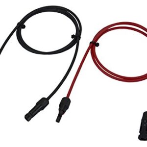 Temco 1 Pair 5 ft Solar Panel Extension Black + Red Connector Male Female 10 AWG Gauge PV Cable Wire