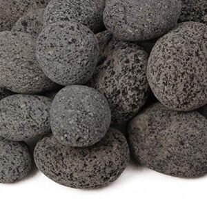 blue ridge brand lava rock - 50-pound tumbled lava stones - 2" black/gray lava pebbles - volcanic rock - landscaping rocks